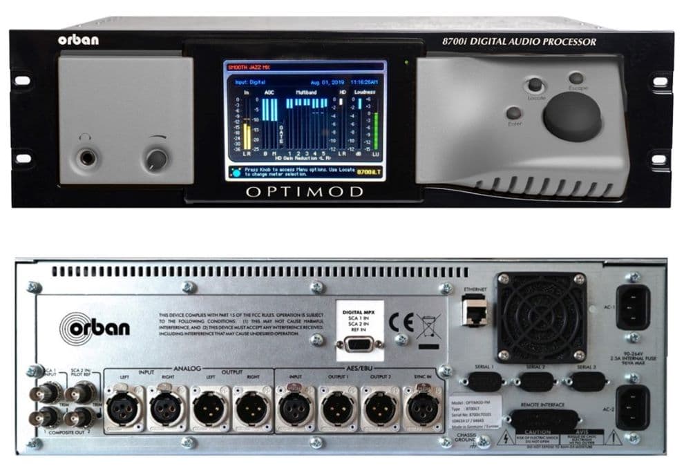 Orban OPTIMOD 8600Si audio processor, front and back