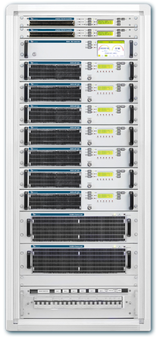 GYRUS 14KW/7 es un amplificador de RF: es un amplificador de FM de alta eficiencia enfriado por aire para aplicaciones de radio, TV, científicas, médicas, industriales y militares