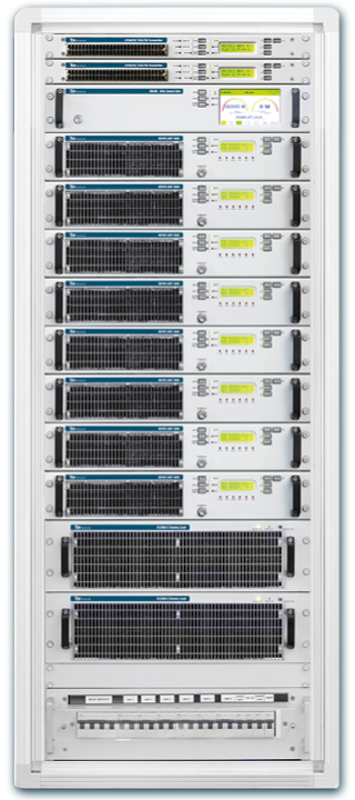 GYRUS 16KW/8 es un amplificador de RF: es un amplificador de FM de alta eficiencia enfriado por aire para aplicaciones de radio, TV, científicas, médicas, industriales y militares