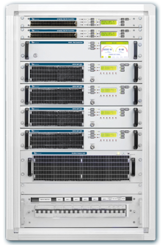 GYRUS 8KW/4 es un amplificador de RF: es un amplificador de FM de alta eficiencia enfriado por aire para aplicaciones de radio, TV, científicas, médicas, industriales y militares