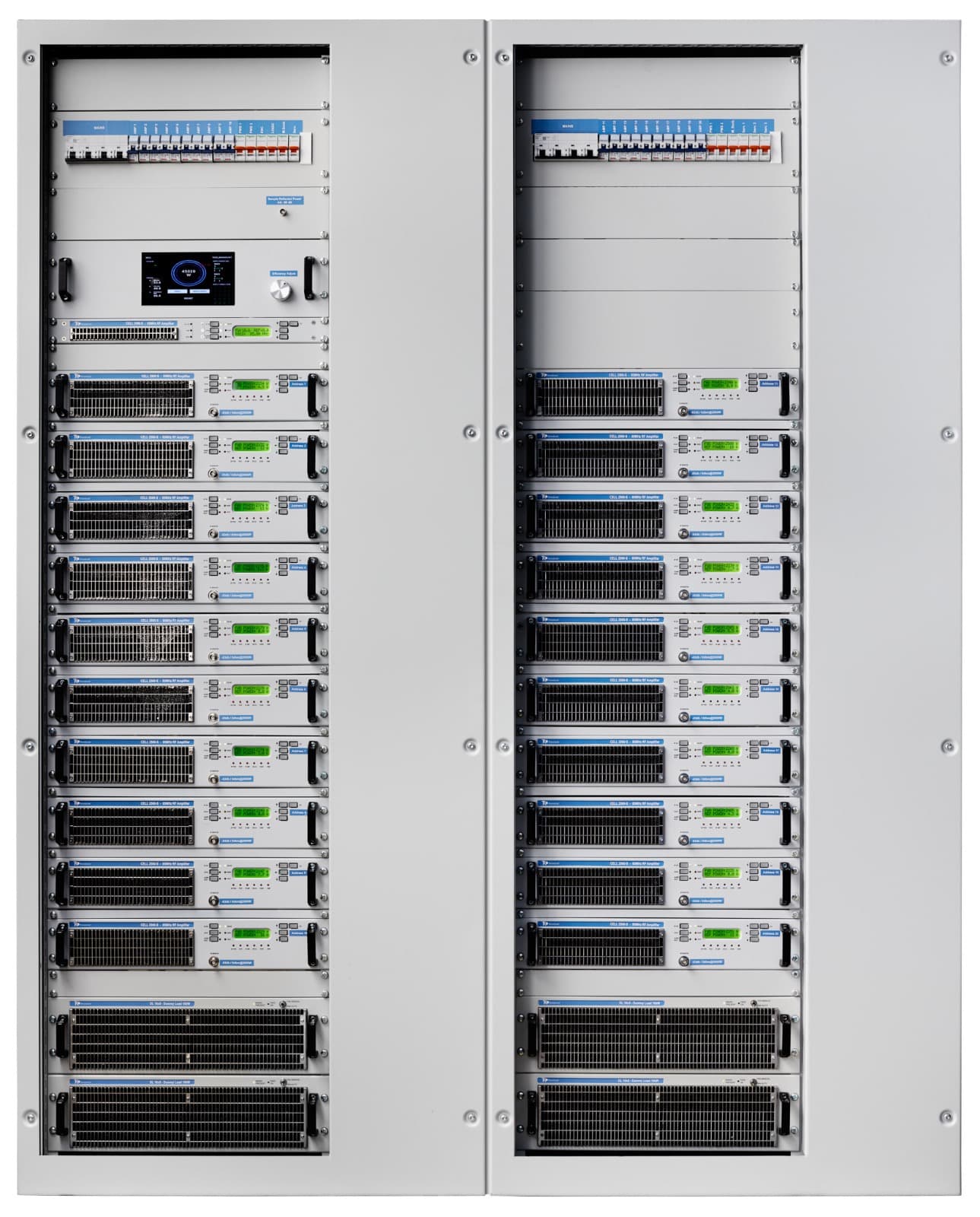 Amplificateur scientifique RF GYRUS 50kW, vue de face