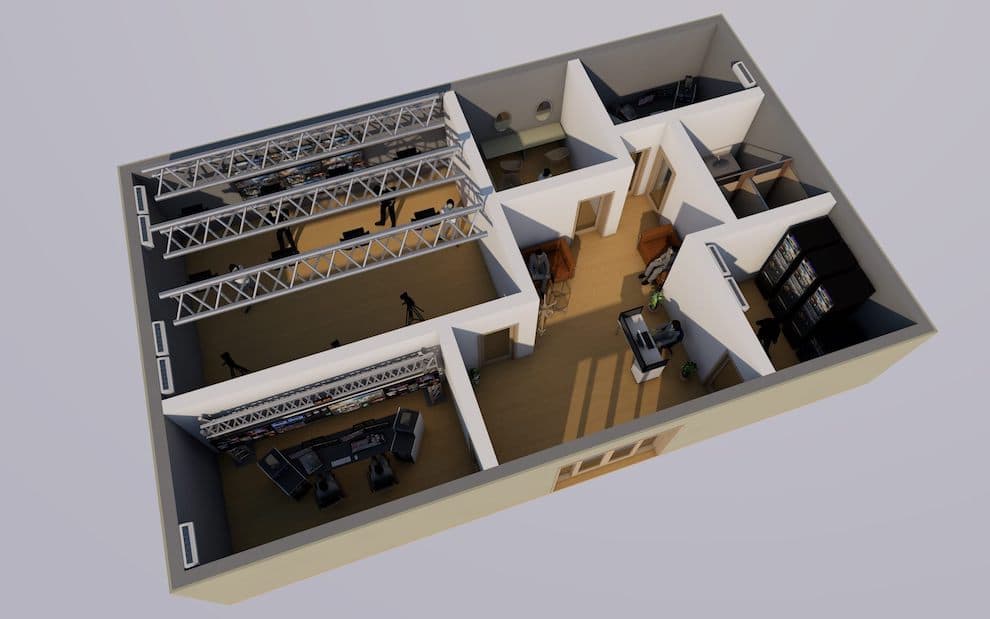 television studio 3D rendering, 1