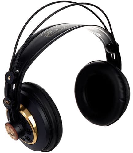 headphones, AKG, black and gold