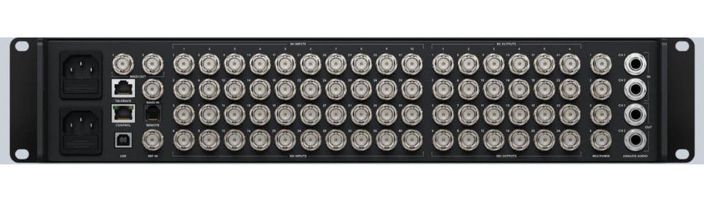 Blackmagic Design ATEM Constellation 8K video mixer, back view