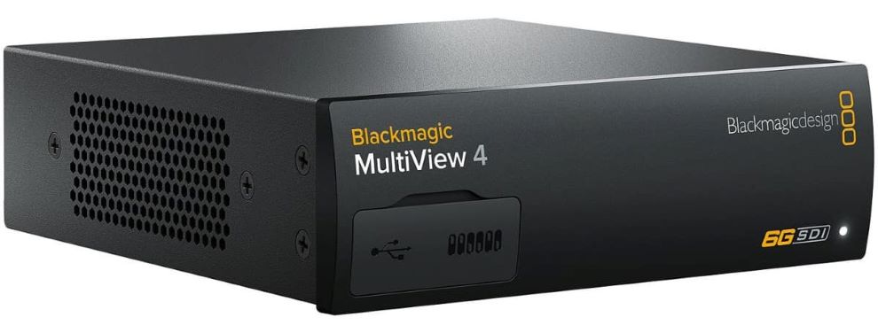 Monitor Multiview 4 HD de Blackmagic Design, vista frontal