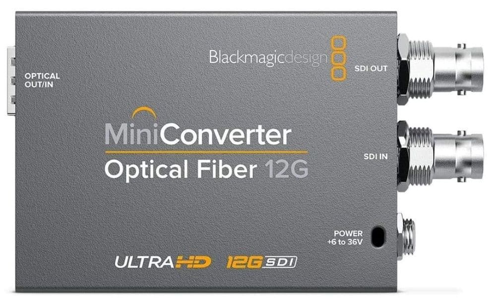Mini Convertidor Fibra Óptica 12G de Blackmagic Design