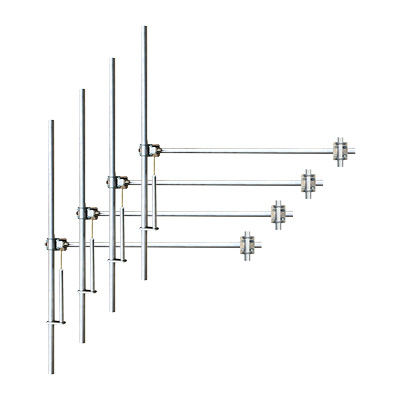 FM Antenna System 4 Dipoles Aluminum-Wideband-Vertical Polaritation-Power Divider-Jumper Cables-Power 3000W-Connector 7/16-Omnidirectional pattern-Gain 8dBd