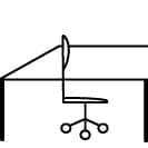 bureau de diffusion et chaise