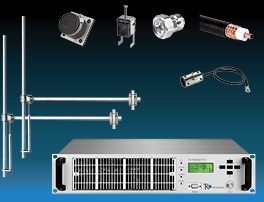 Package  1,2kW FM Transmitter with 2 bay Dipole FM Antenna and Accessories - Wide Band - Aluminum