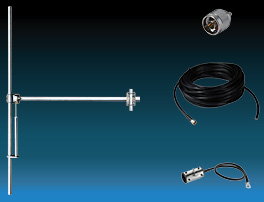 Complete Package composed by:   1 Bay Dipole FM Antenna - Wide Band - Aluminum, 30 meters of 1/2 inch Coaxial Cable with connectors, grounding kit, hanging kit, Hoisting Grip and Wall/Roof Thru kit. N Input Connector - Max Power: 800W-Gain: 2dBd