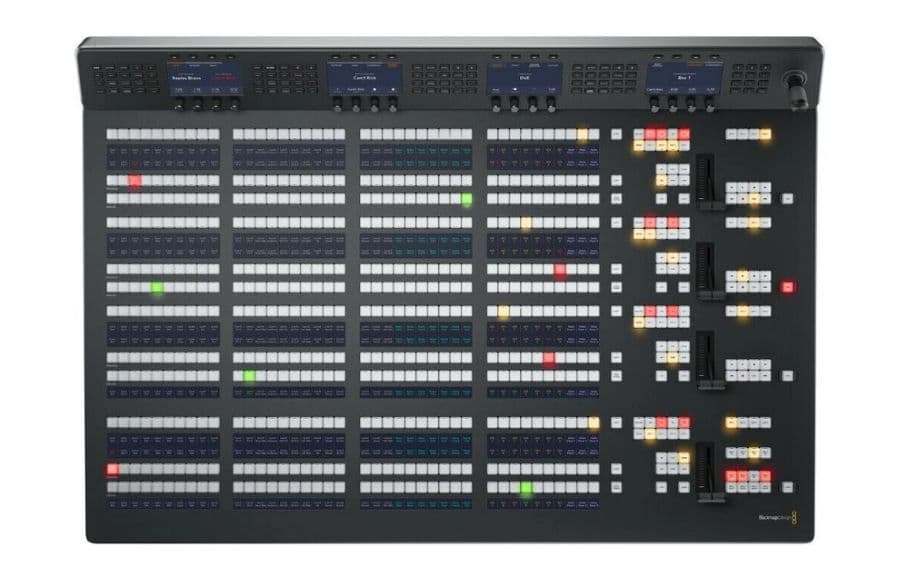 Blackmagic ATEM 4 M/E Advanced Panel video mixer, view from above