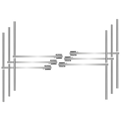 Sistema de antena FM 6 dipolos Inoxidable-Banda ancha-Polarización vertical-Divisor de potencia-Cables de puente-Potencia 8kW-Conector 1 7/8-Patrón omnidireccional-Ganancia 9,5dB 