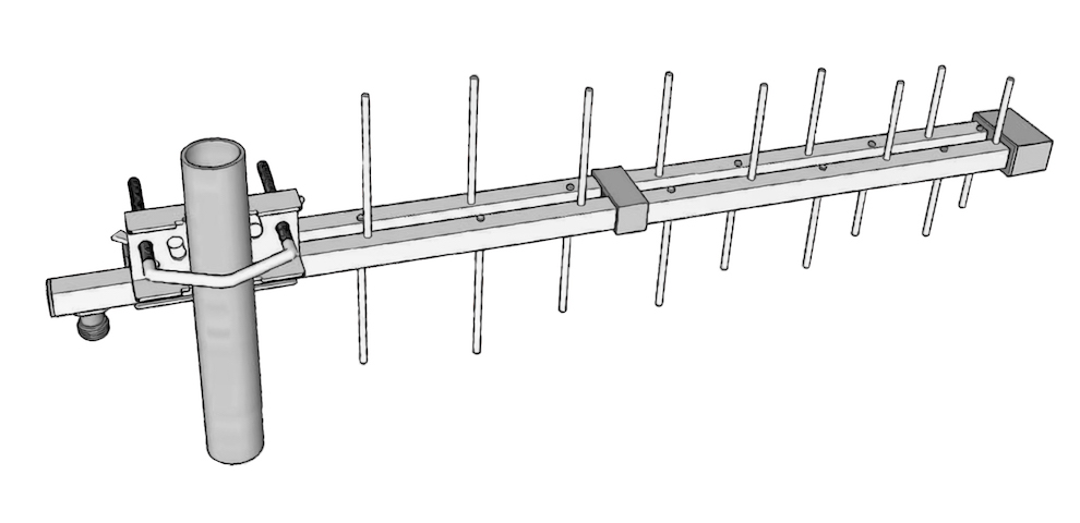 stl antenne pour liaison faisceau log 790mhz 960mhz 990